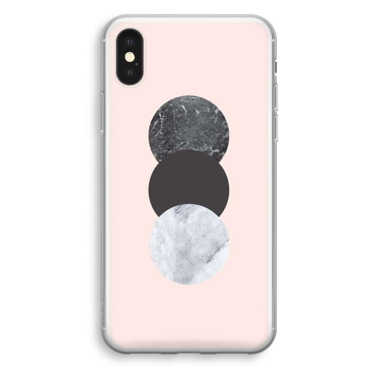 Marmeren cirkels: iPhone X Transparant Hoesje