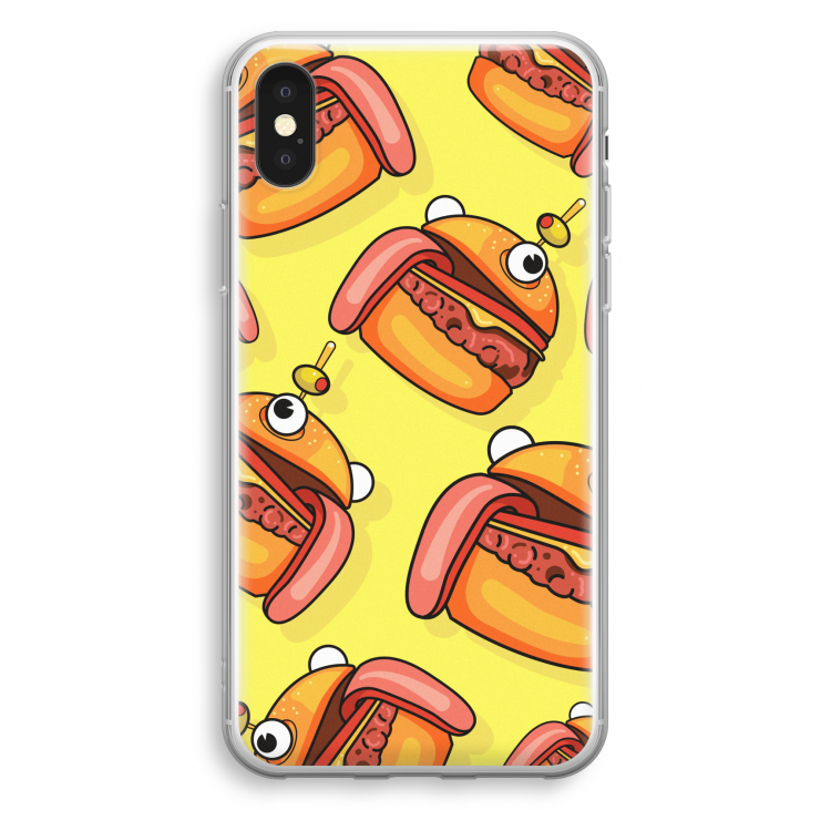 Hamburger: iPhone X Transparant Hoesje