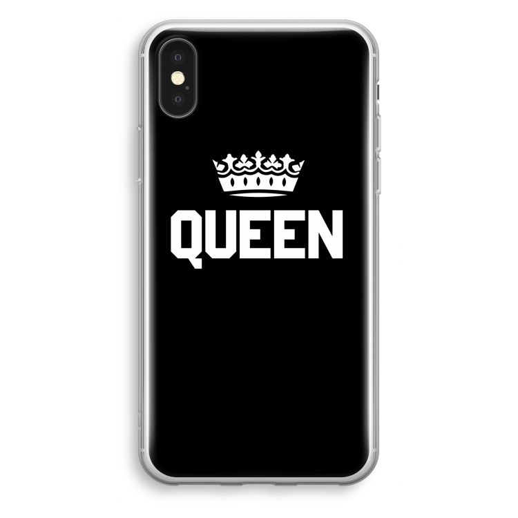 Queen zwart: iPhone X Transparant Hoesje