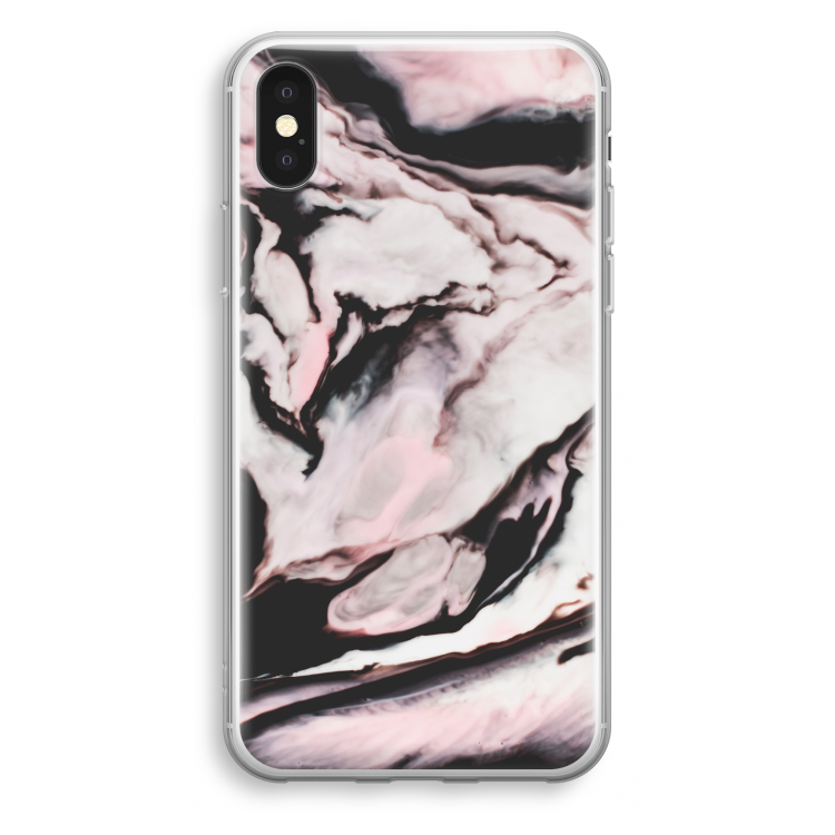 Roze stroom: iPhone X Transparant Hoesje