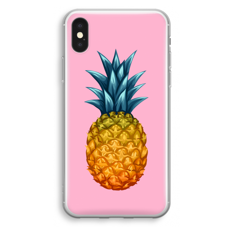 Grote ananas: iPhone X Transparant Hoesje
