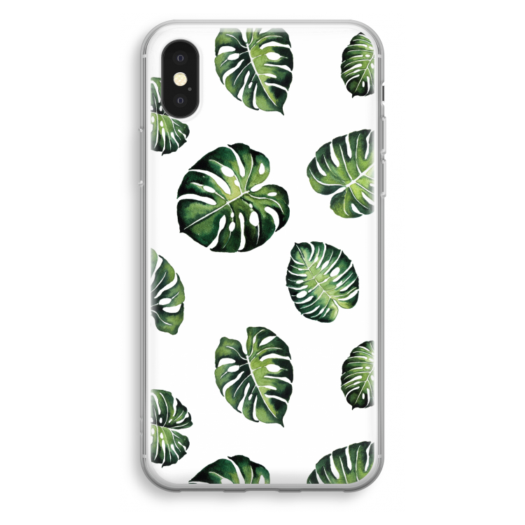Tropische bladeren: iPhone X Transparant Hoesje