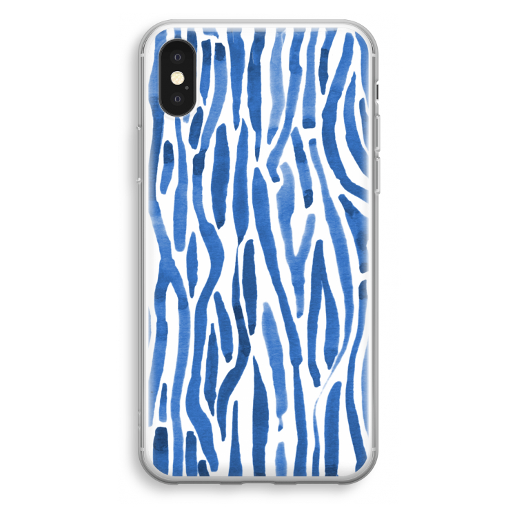 Blauwe nerven: iPhone X Transparant Hoesje