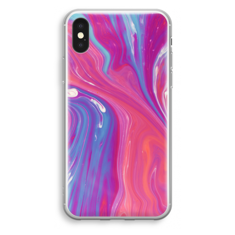 Paarse stroom: iPhone X Transparant Hoesje