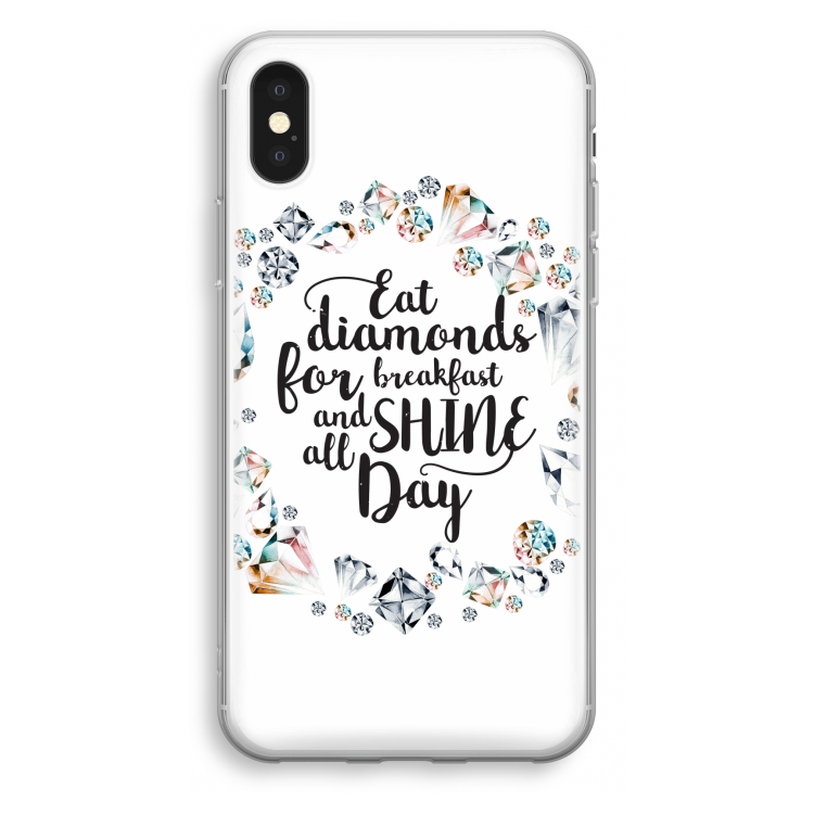 Diamonds: iPhone X Transparant Hoesje