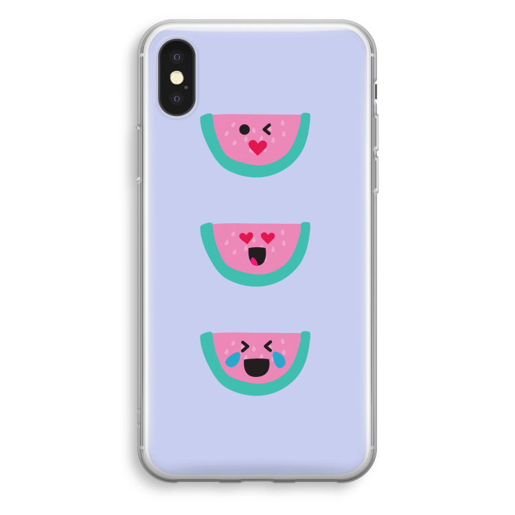 Smiley watermeloen: iPhone X Transparant Hoesje