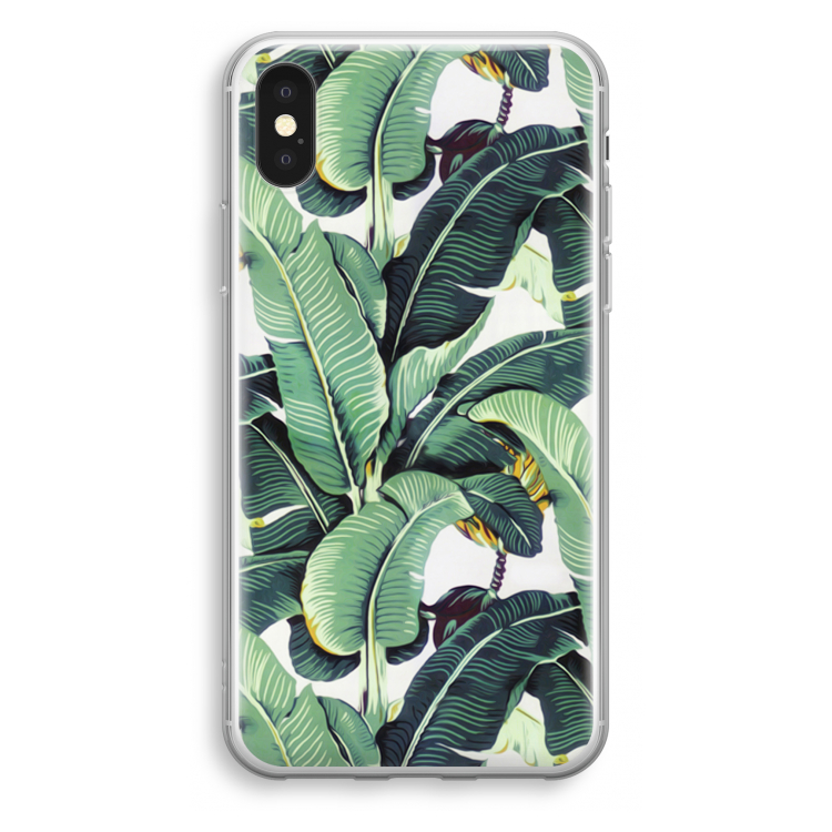 Bananenbladeren: iPhone X Transparant Hoesje