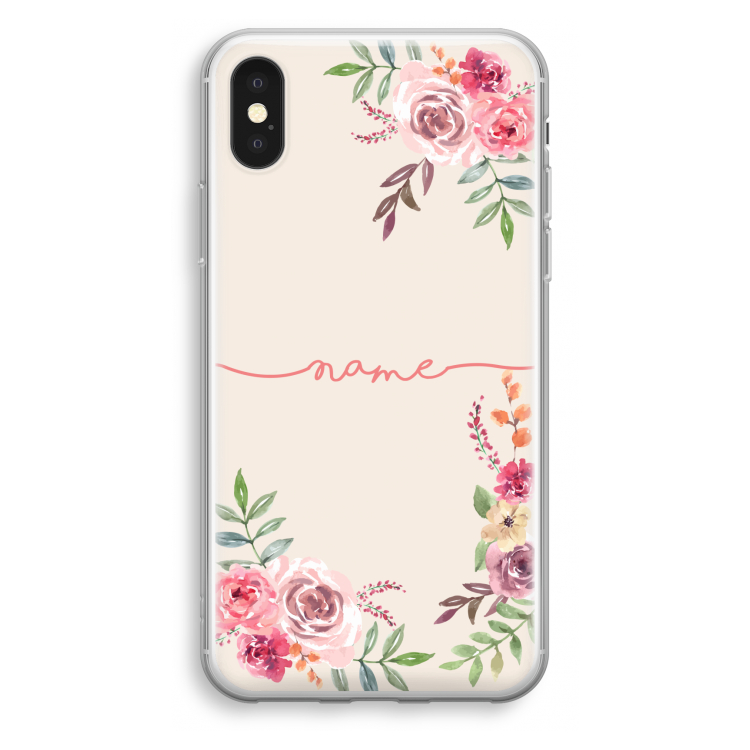 Rozen: iPhone X Transparant Hoesje