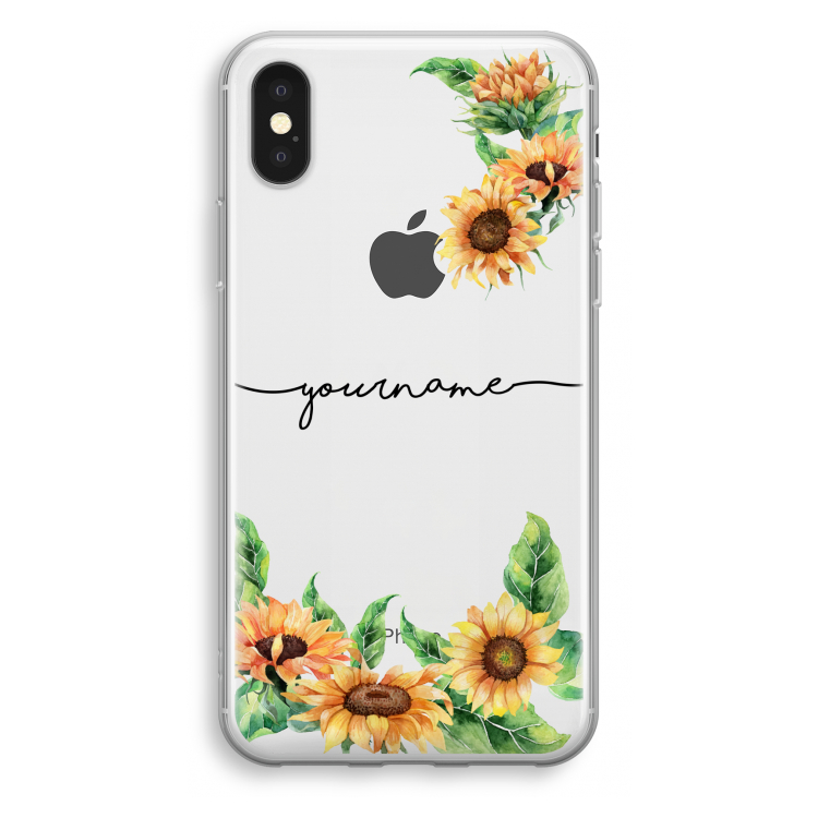 Zonnebloemen: iPhone X Transparant Hoesje