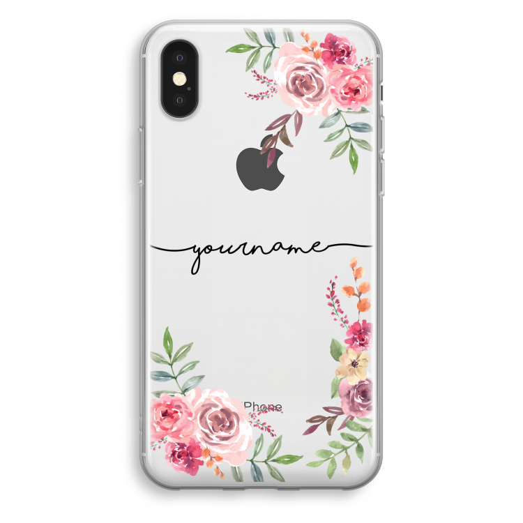 Rozen: iPhone X Transparant Hoesje