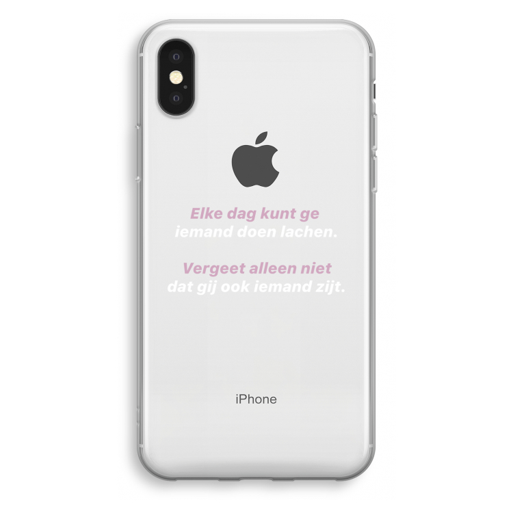 gij zijt ook iemand: iPhone X Transparant Hoesje