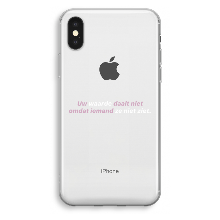 uw waarde daalt niet: iPhone X Transparant Hoesje