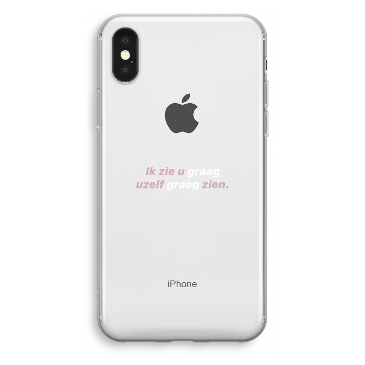 uzelf graag zien: iPhone X Transparant Hoesje