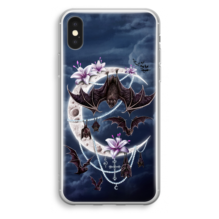 Vleermuizen Maan: iPhone X Transparant Hoesje