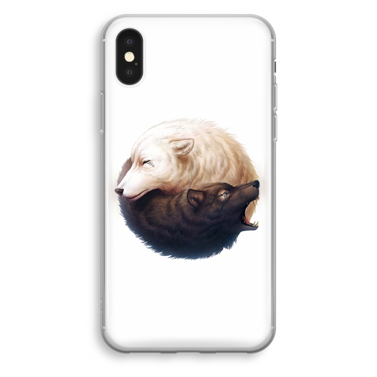 Yin Yang Wolves: iPhone XS Transparant Hoesje