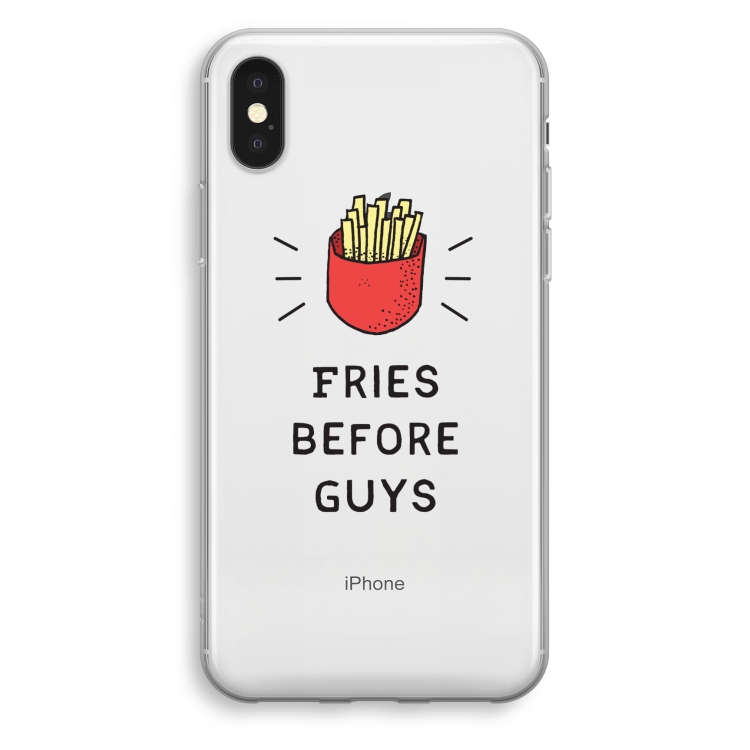 Fries before guys: iPhone XS Transparant Hoesje