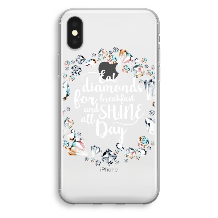 Diamonds: iPhone XS Transparant Hoesje