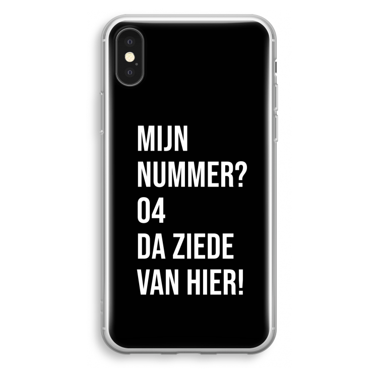 Da ziede van hier - Zwart: iPhone XS Transparant Hoesje