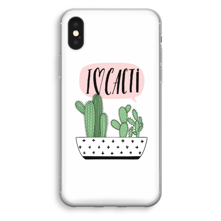 I love cacti: iPhone XS Transparant Hoesje