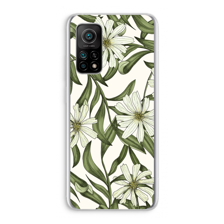 Wit bloemenpatroon: Xiaomi Mi 10T 5G Transparant Hoesje
