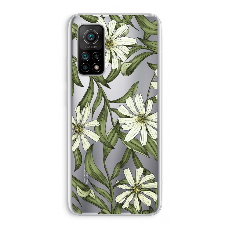 Wit bloemenpatroon: Xiaomi Mi 10T 5G Transparant Hoesje