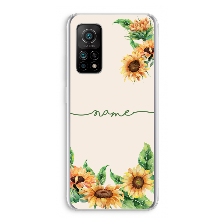 Zonnebloemen: Xiaomi Mi 10T 5G Transparant Hoesje