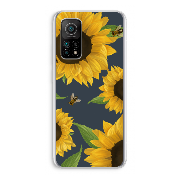Sunflower and bees: Xiaomi Mi 10T 5G Transparant Hoesje