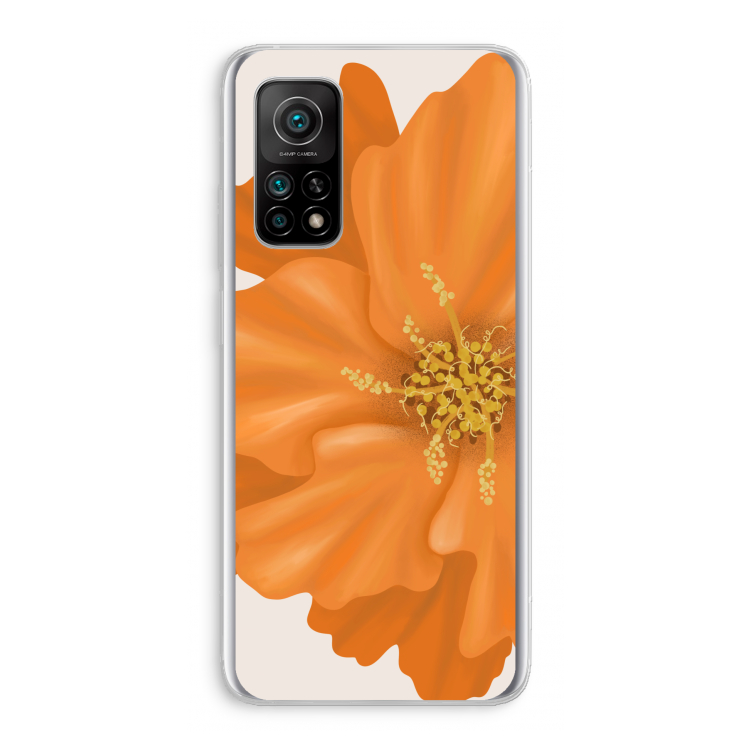 Orange Ellila flower: Xiaomi Mi 10T 5G Transparant Hoesje