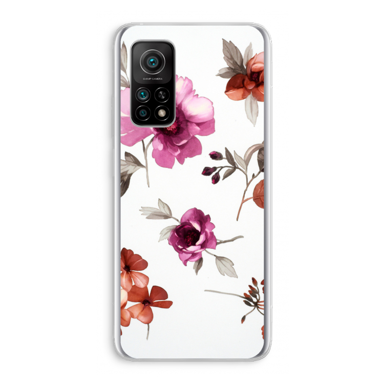 Geschilderde bloemen: Xiaomi Mi 10T 5G Transparant Hoesje