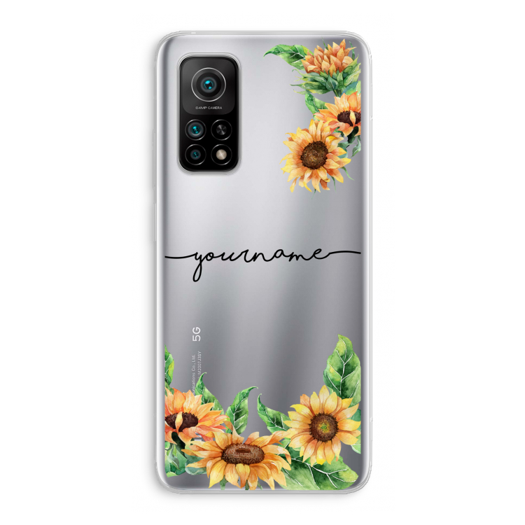 Zonnebloemen: Xiaomi Mi 10T 5G Transparant Hoesje