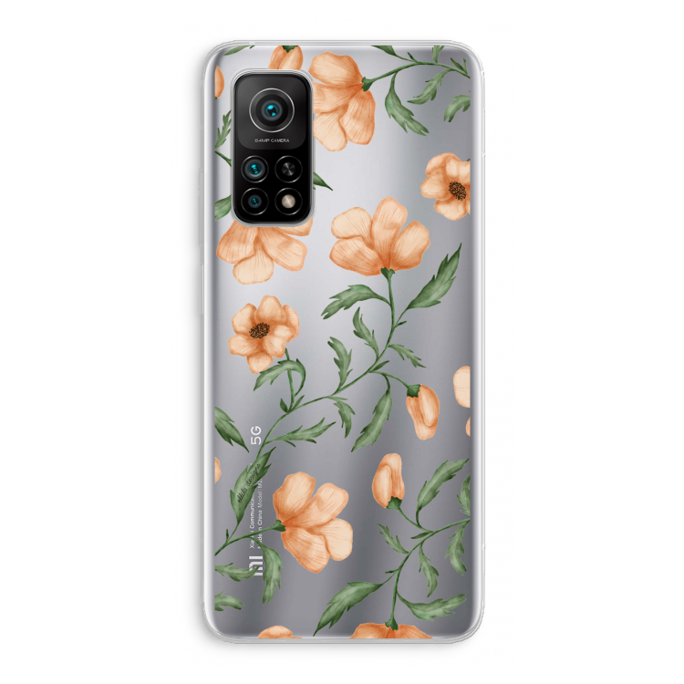 Peachy flowers: Xiaomi Mi 10T 5G Transparant Hoesje