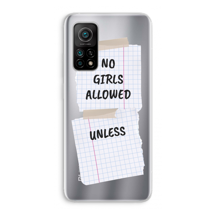 No Girls Allowed Unless: Xiaomi Mi 10T 5G Transparant Hoesje