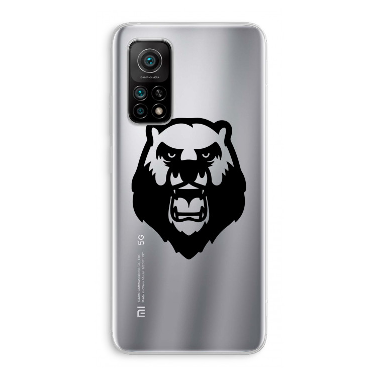 Angry Bear (black): Xiaomi Mi 10T 5G Transparant Hoesje