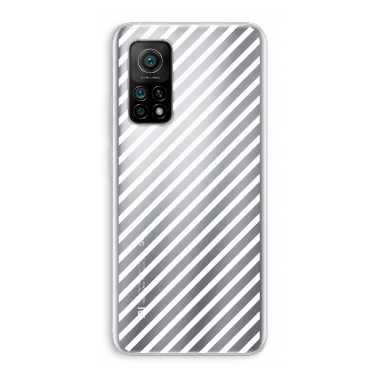 Strepen zwart-wit: Xiaomi Mi 10T 5G Transparant Hoesje