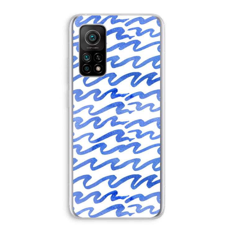Blauwe golven: Xiaomi Mi 10T 5G Transparant Hoesje