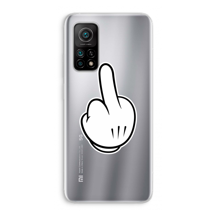 Middle finger black: Xiaomi Mi 10T 5G Transparant Hoesje