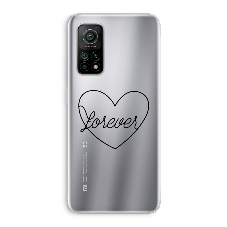 Forever heart black: Xiaomi Mi 10T 5G Transparant Hoesje