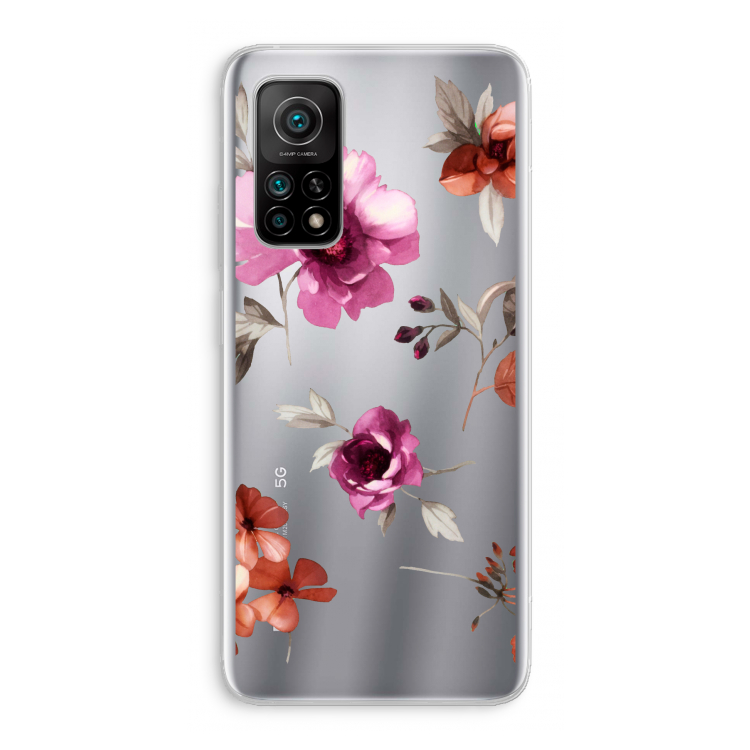Geschilderde bloemen: Xiaomi Mi 10T 5G Transparant Hoesje