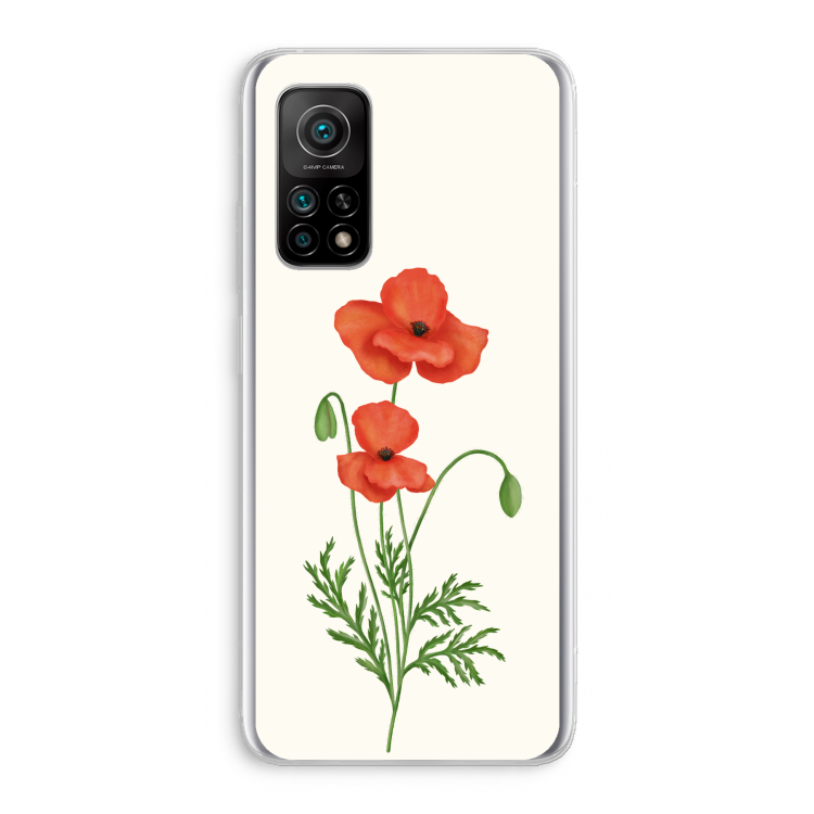 Red poppy: Xiaomi Mi 10T 5G Transparant Hoesje