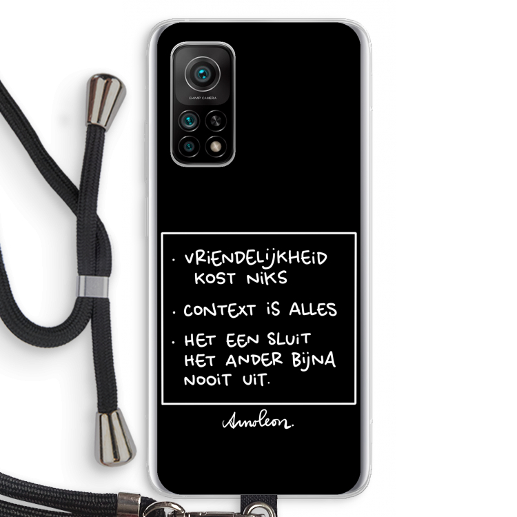 Mijn Motto's: Xiaomi Mi 10T 5G Transparant Hoesje met koord