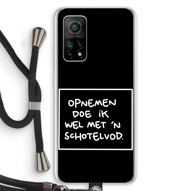 Schotelvod: Xiaomi Mi 10T 5G Transparant Hoesje met koord