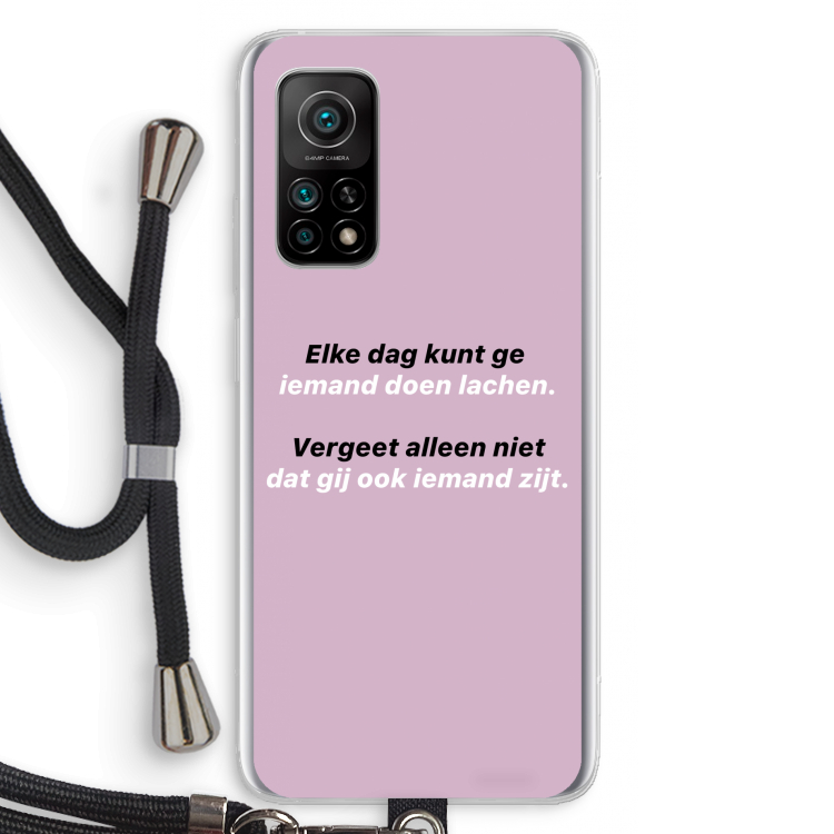 gij zijt ook iemand: Xiaomi Mi 10T 5G Transparant Hoesje met koord