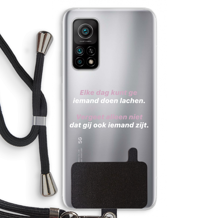 gij zijt ook iemand: Xiaomi Mi 10T 5G Transparant Hoesje met koord
