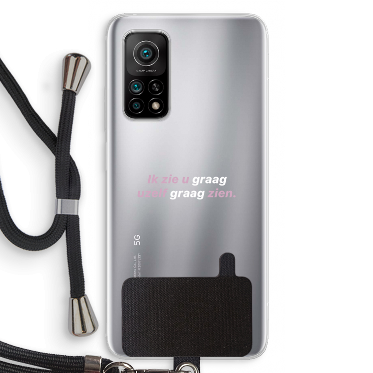 uzelf graag zien: Xiaomi Mi 10T 5G Transparant Hoesje met koord