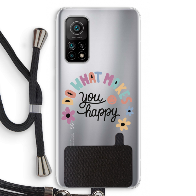 Happy days: Xiaomi Mi 10T 5G Transparant Hoesje met koord