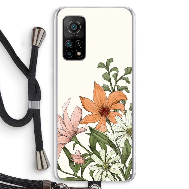 Floral bouquet: Xiaomi Mi 10T 5G Transparant Hoesje met koord