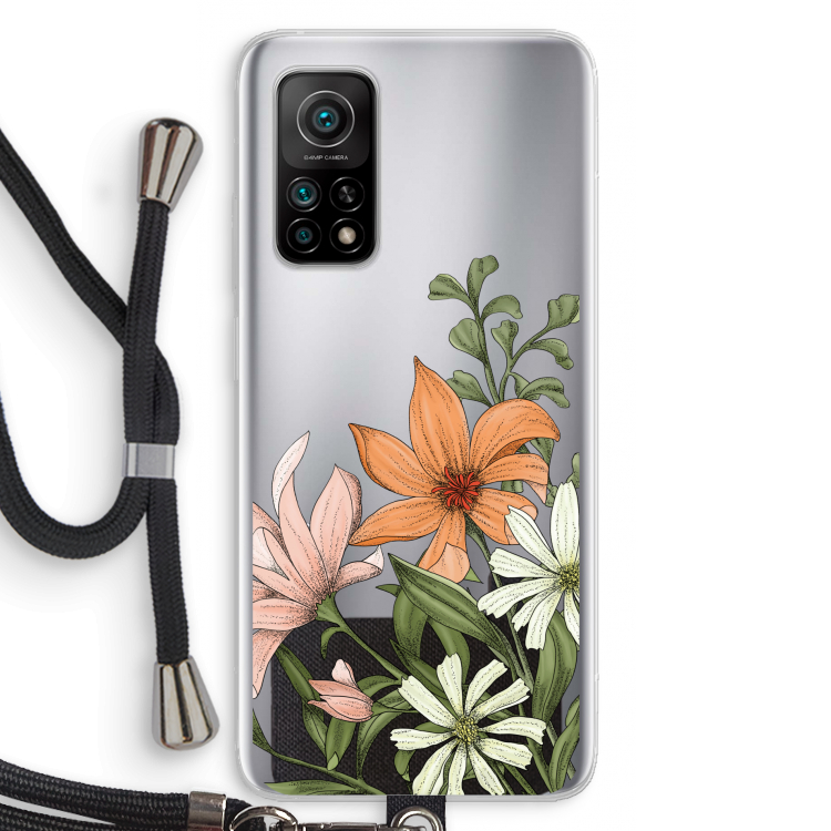 Floral bouquet: Xiaomi Mi 10T 5G Transparant Hoesje met koord