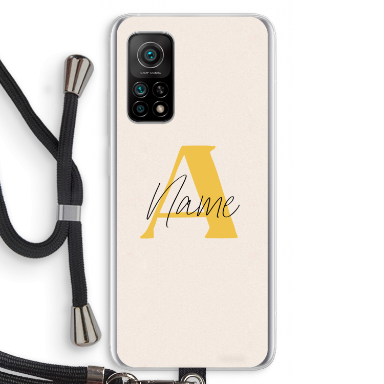 Amber Script: Xiaomi Mi 10T 5G Transparant Hoesje met koord