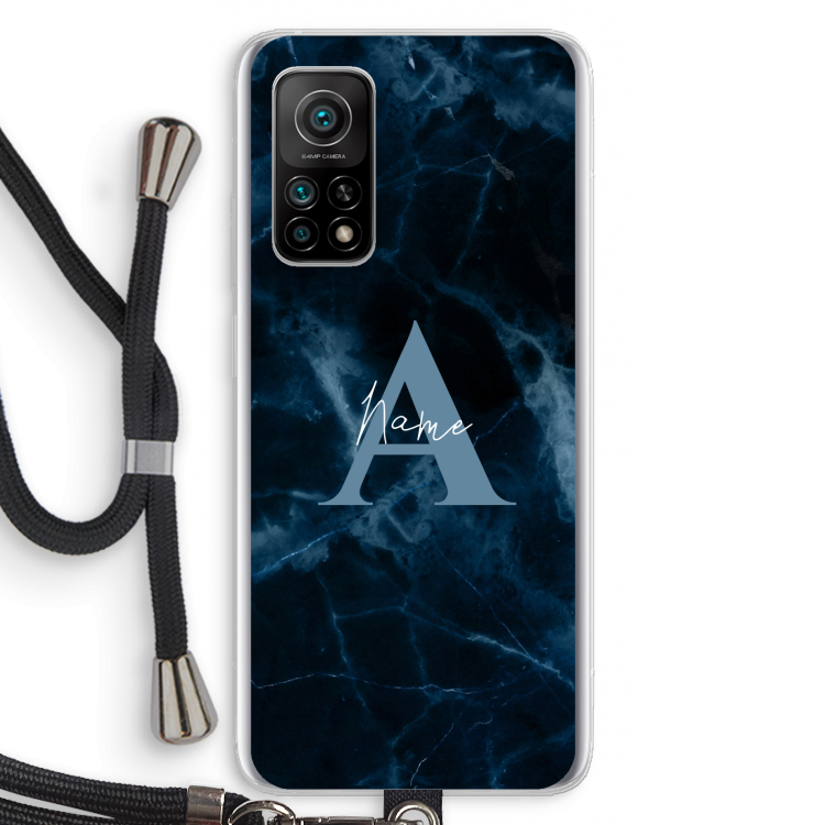 Midnight Marble: Xiaomi Mi 10T 5G Transparant Hoesje met koord