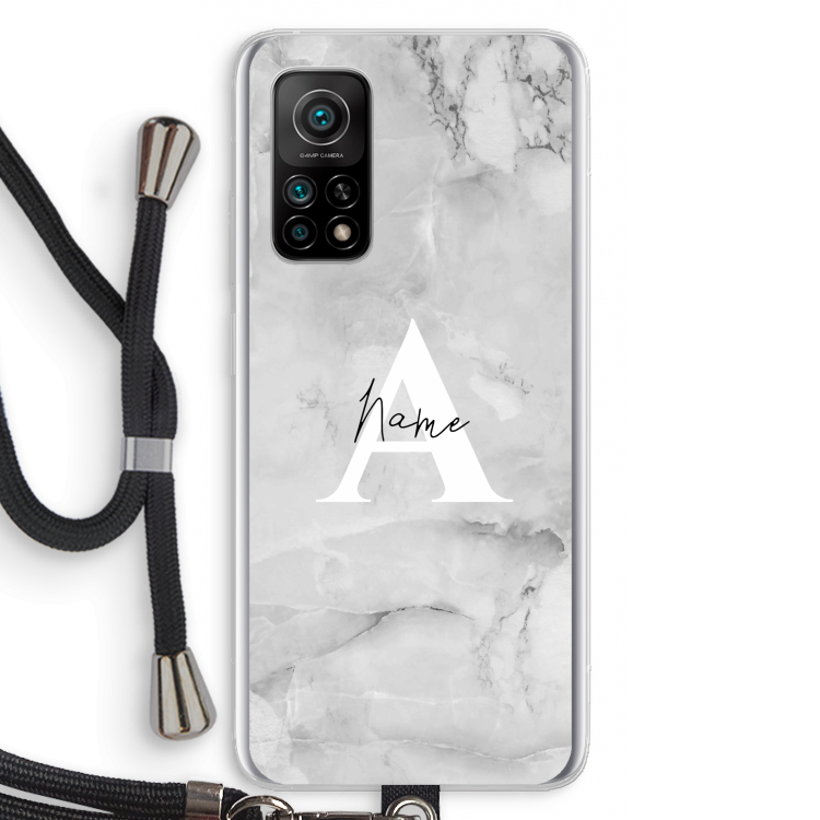 Ivory Marble: Xiaomi Mi 10T 5G Transparant Hoesje met koord